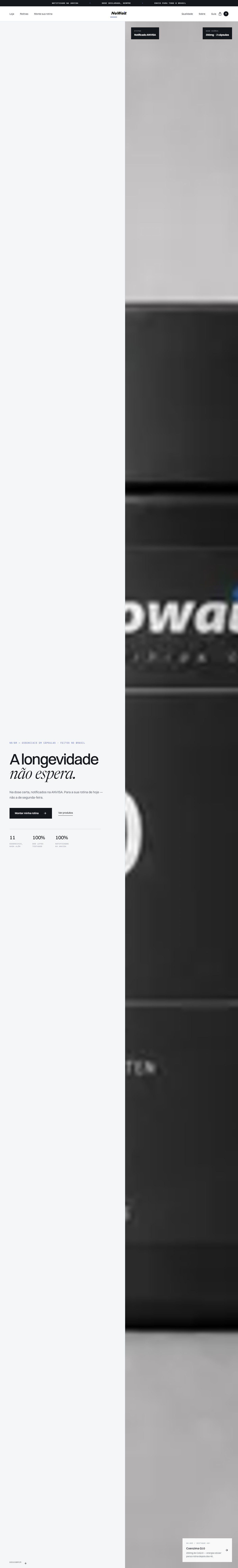 Página inteira do site NoWait no computador